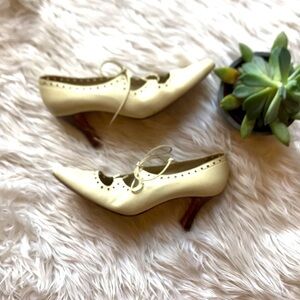 Bally Vintage Creole Ivory Heels 8.5 N Pre…